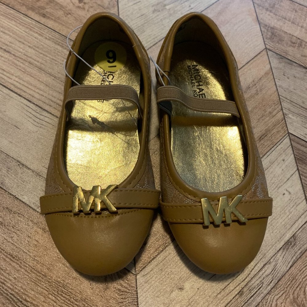 Tan and Gold Ballet Shoes